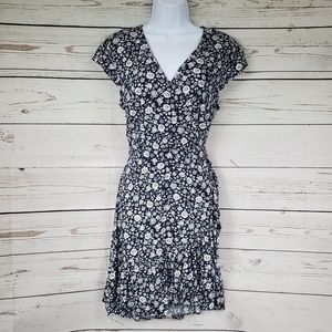 J CREW MERCANTILE floral faux wrap ruffle dress 6